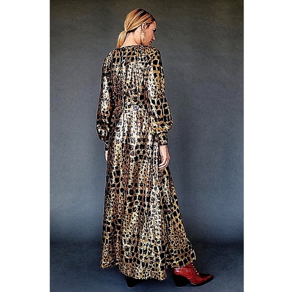 Antik Batik x Free People Sequin Cut Out Girrafe Print Maxi Dress - Picture 16 of 16